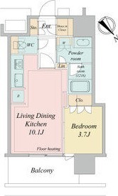 36.17㎡type 1LDKの間取り図