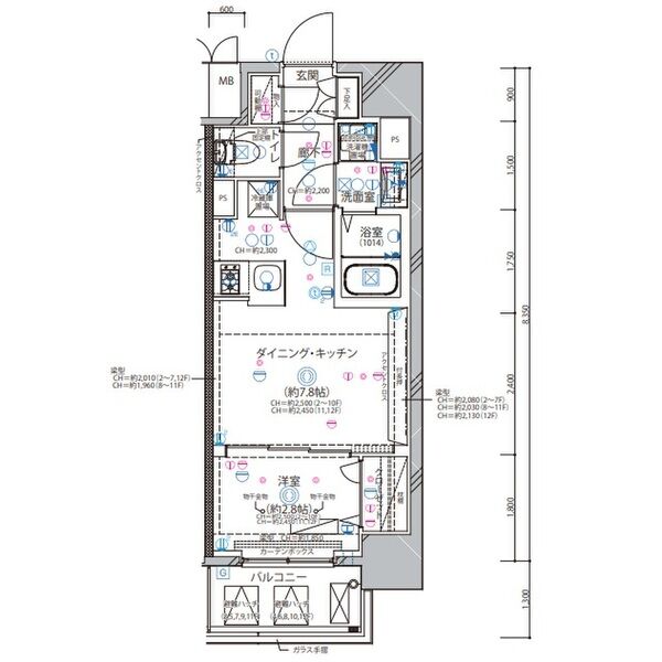 C 1DKの間取り図