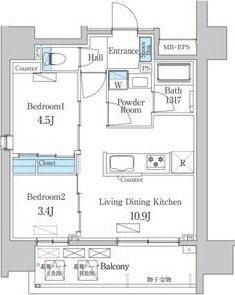 A 2LDKの間取り図