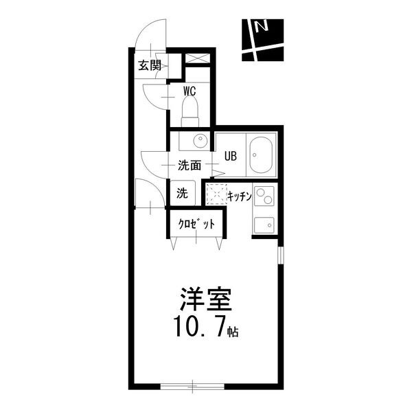E 1Rの間取り図