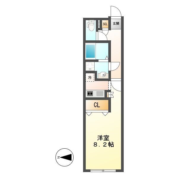 B 1Rの間取り図