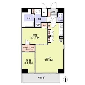 C 2LDKの間取り図