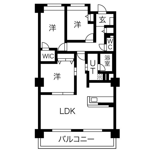 F 3LDKの間取り図