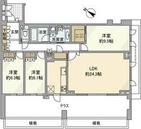 E 3LDKの間取り図