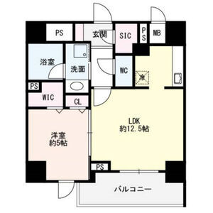 1LDKの間取り図