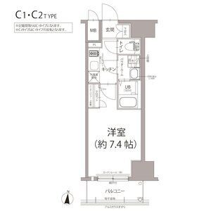 C2 1Kの間取り図