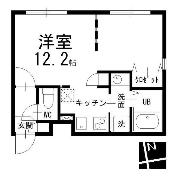 B 1Rの間取り図