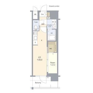 1LDKの間取り図
