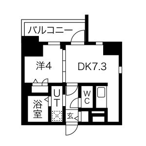 Ⅵ 1DKの間取り図
