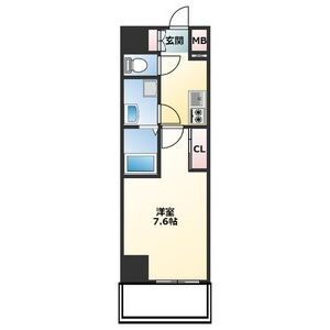 A' 1Kの間取り図