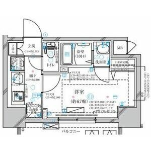 E 1Kの間取り図