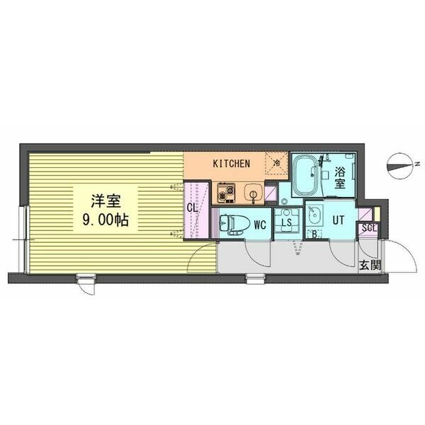 D 1Rの間取り図