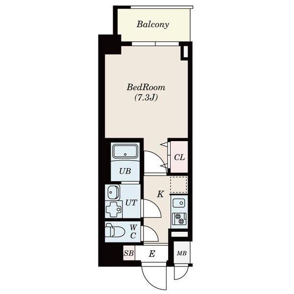 B2 1Kの間取り図
