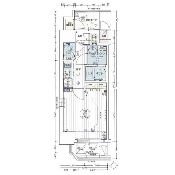 A 1Kの間取り図