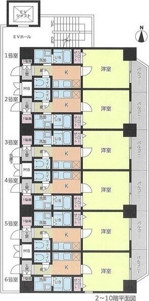 B 1Kの間取り図