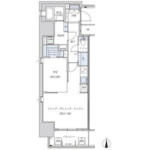 801 1LDKの間取り図