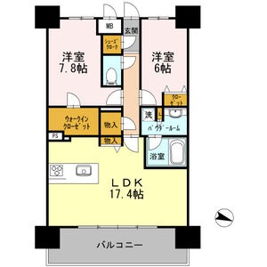2LDKの間取り図