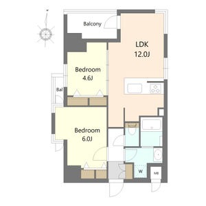 A 2LDKの間取り図