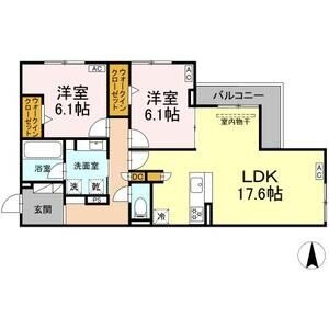 A2 2LDKの間取り図