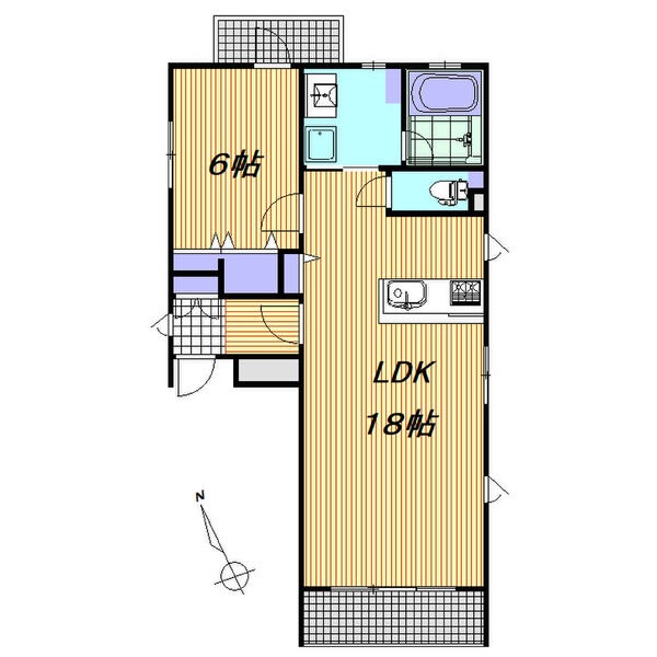 101 1LDKの間取り図