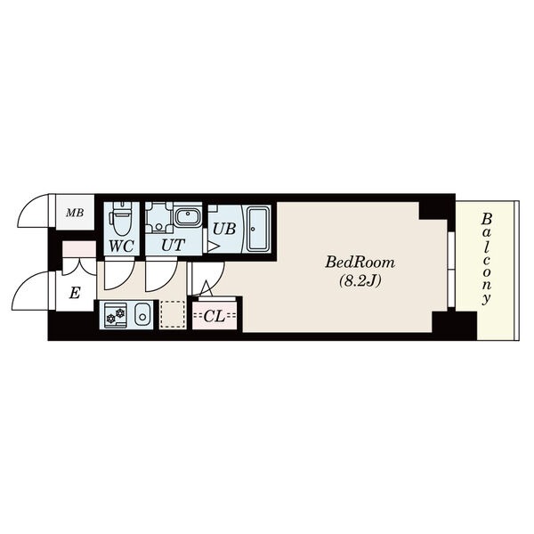 B1 1Kの間取り図