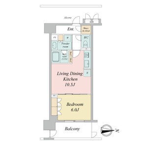 C' 1LDKの間取り図