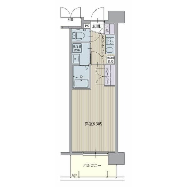 B 1Kの間取り図