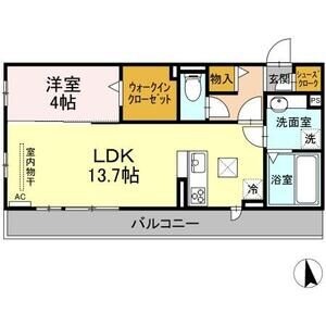 B1 1LDKの間取り図