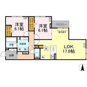 A1 2LDKの間取り図