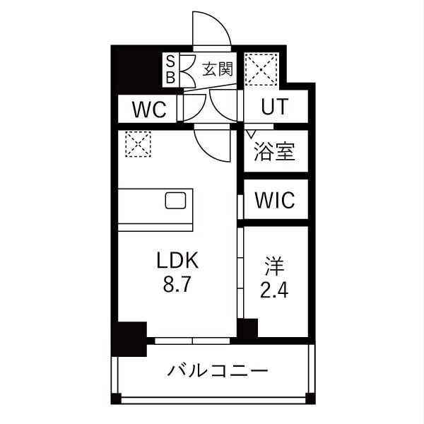 B1 1LDKの間取り図