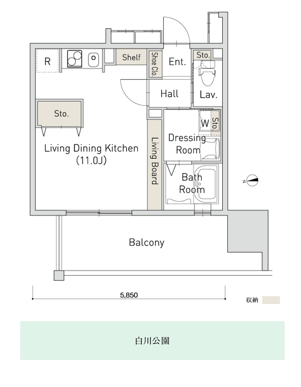 B 1Rの間取り図