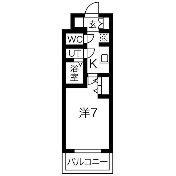 B1 1Kの間取り図