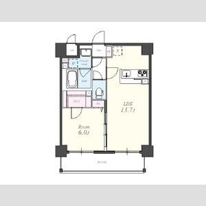 B 1LDKの間取り図