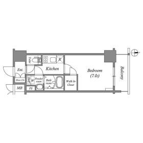 C' 1Kの間取り図