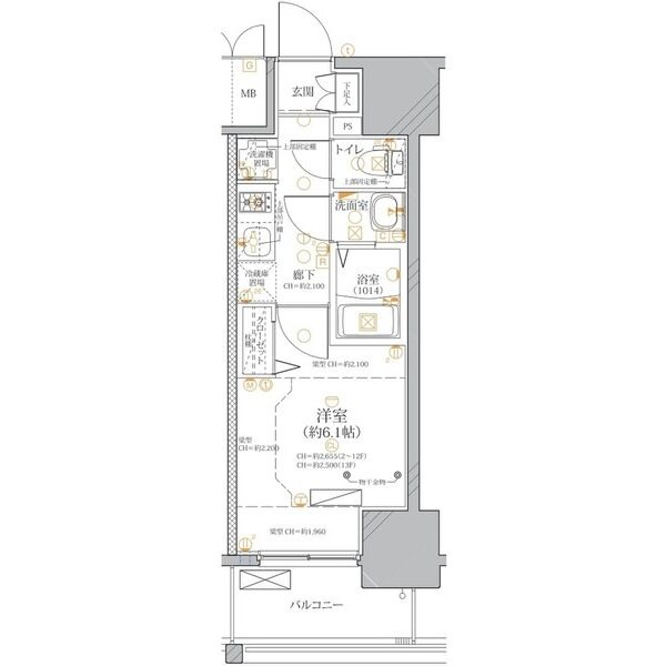 C 1Kの間取り図