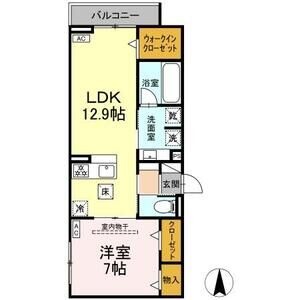 A1 1LDKの間取り図