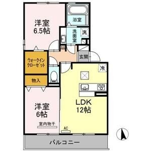 102 2LDKの間取り図