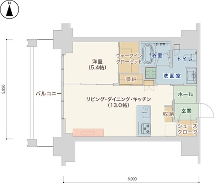 1LDKの間取り図