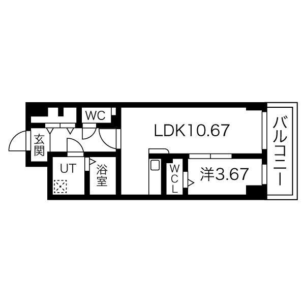 40 1LDKの間取り図