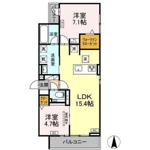 A1 2LDKの間取り図