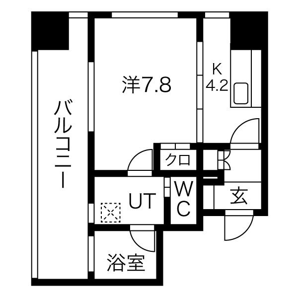 C' 1DKの間取り図