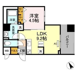 A 1LDKの間取り図