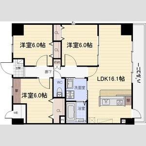 C 3LDKの間取り図