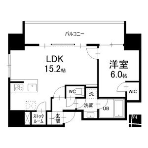 A 1LDKの間取り図