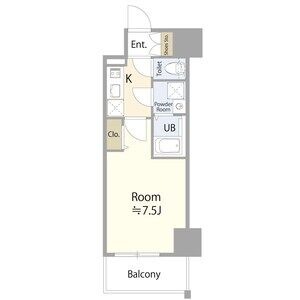 C' 1Kの間取り図