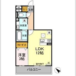 C1 1LDKの間取り図