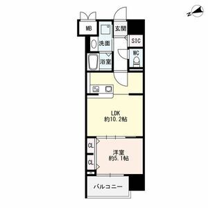A 1LDKの間取り図