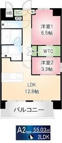 A2 2LDKの間取り図