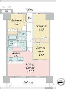B 3LDKの間取り図