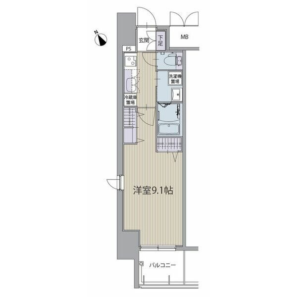 A 1Kの間取り図